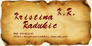 Kristina Radukić vizit kartica